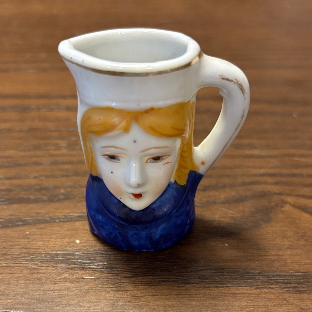 Vintage Porcelain Minature Toby Mug Face of Joan Of Arc Pitcher‎